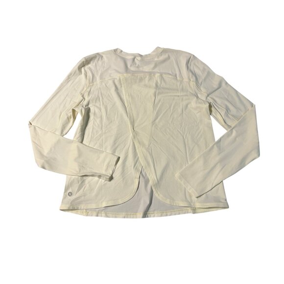 Lululemon Mesh Panelled Long Sleeve Running Top Size 4 Sundance Lightweight - Picture 2 of 2